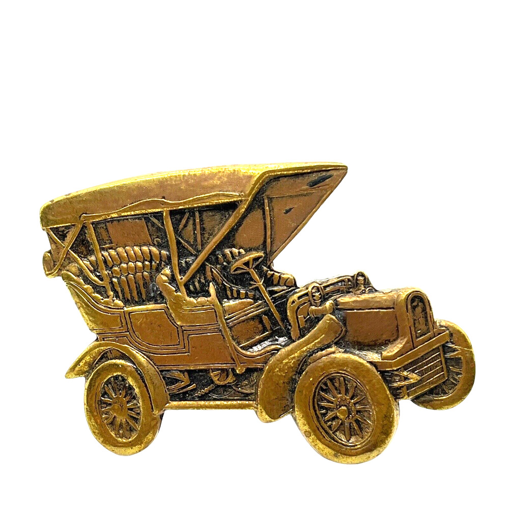 Henry Ford Model Belt Buckle Automobile Business Pleasure Brass Vintage Brass